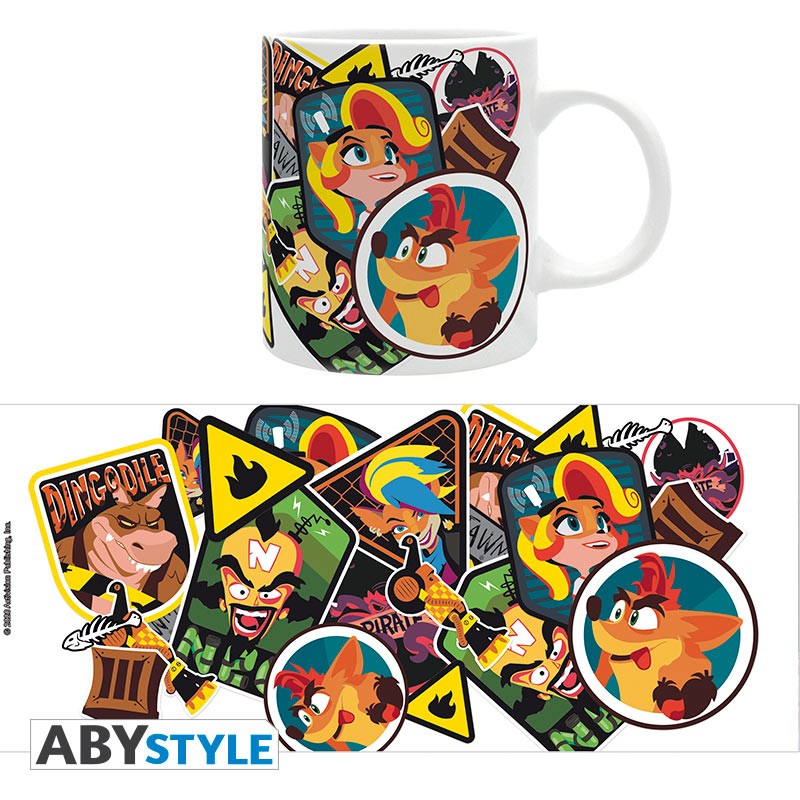 Crash Bandicoot - Mug - 320 ml - Sticker Crash -subli- with box