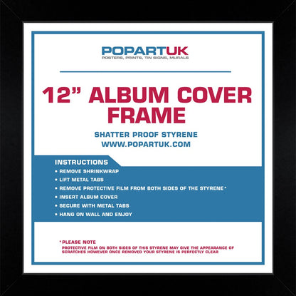 PopartUK 12" Record Cover Album - Black Wood Vinyl Frame 36cm x 36cm (14" x 14")