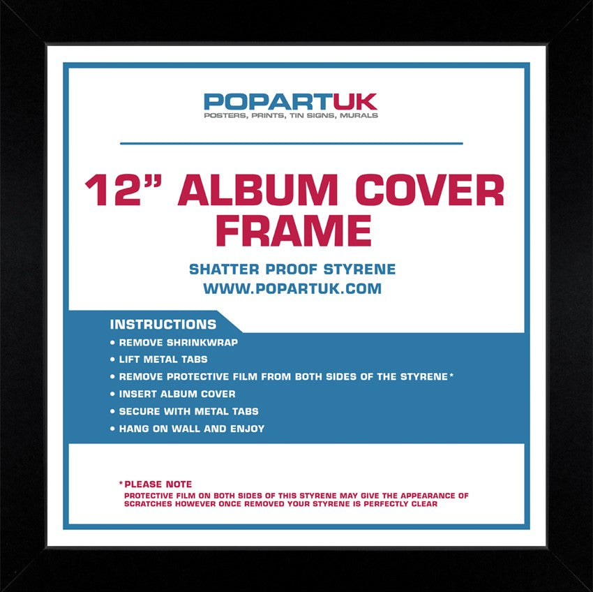 PopartUK 12" Record Cover Album - Black Wood Vinyl Frame 36cm x 36cm (14" x 14")