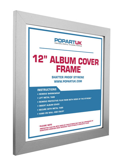 PopartUK 12" Record Cover Album - White Wood Vinyl Frame 36cm x 36cm (14" x 14"). Buy now online in UAE